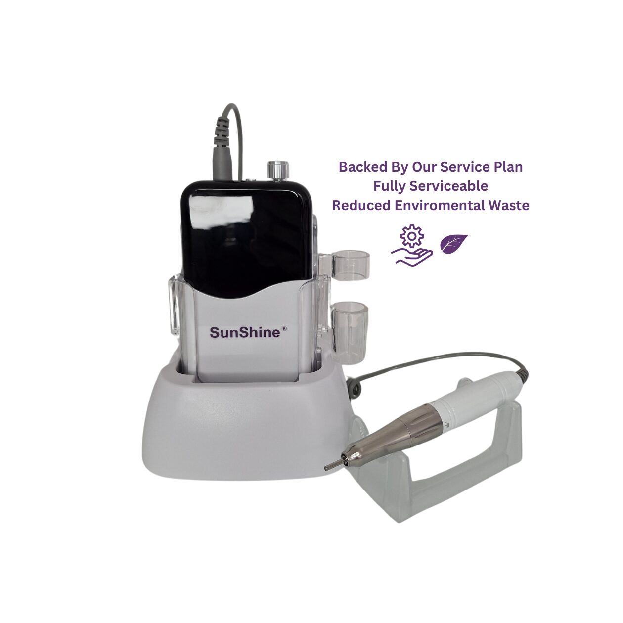 Quantum Smooth E-File in its charging base with handpiece